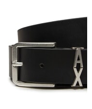 ARMANI EXCHANGE A|X METALLIC LOGO Leather belt, shortenable - Belts