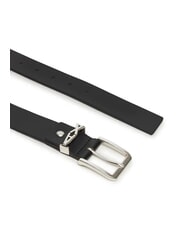 ARMANI EXCHANGE A|X METALLIC LOGO Leather belt, shortenable Black - Belts - 3