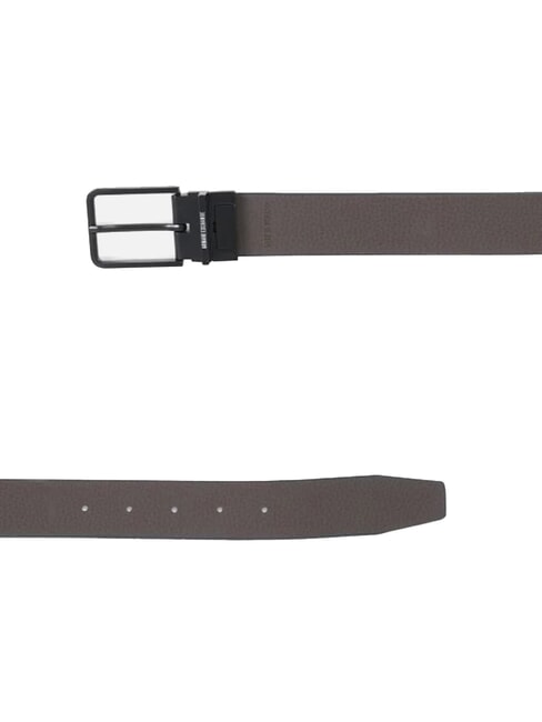 A|X DOUBLE Logo print leather belt navy/dark brown - Belts