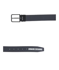 ARMANI EXCHANGE A|X DOUBLE Logo print leather belt navy/dark brown - Belts - 3