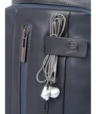 PIQUADRO URBAN Leather one-shoulder bag blue - Laptop backpacks - 4