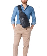PIQUADRO URBAN Leather one-shoulder bag blue - Laptop backpacks - 5