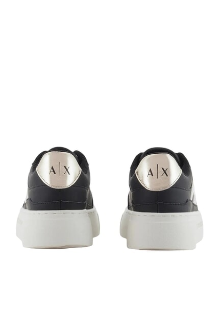 AX LOGO Platform sneakers black+pale gold - Women’s shoes