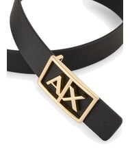 ARMANI EXCHANGE A|X BUCKLE Belt with maxi logo black / black - Belts - 2