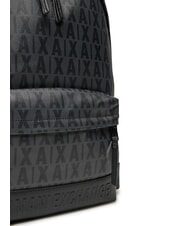 ARMANI EXCHANGE A|X LOGO ALL OVER 15.6" laptop backpack asphalt/black - Laptop backpacks - 4
