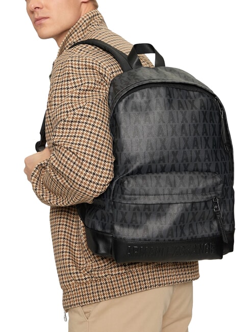 A|X LOGO ALL OVER 15.6" laptop backpack asphalt/black - Laptop backpacks