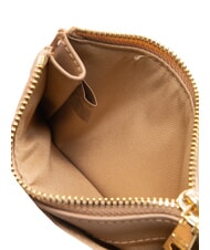 LOVE MOSCHINO METALLIC LOGO Flat card holder with coin purse sand - Women’s Wallets - 3