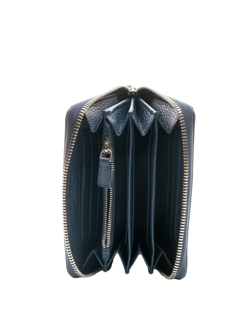 GRAIN Medium leather zip around wallet BLUE - Women&rsquo;s Wallets