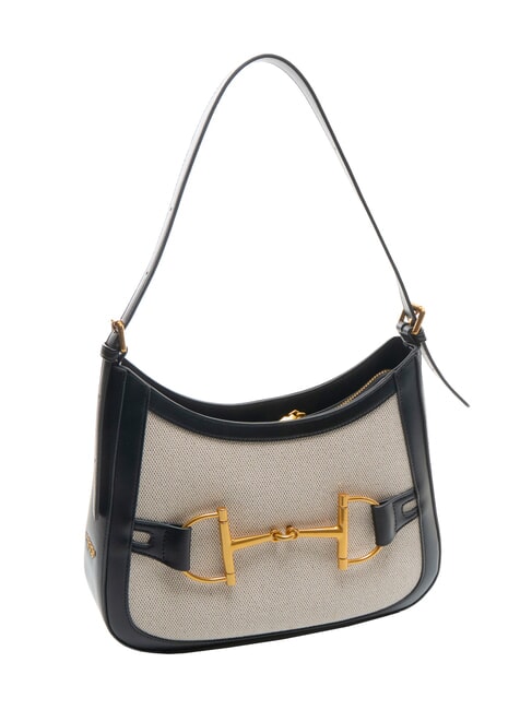 POSITANO Shoulder bag with jacquard inserts Black - Women’s Bags