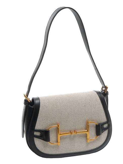 POSITANO Bag with flap jacquard inserts Black - Women’s Bags