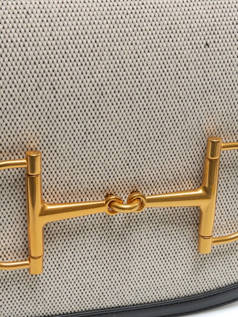 POSITANO Bag with flap jacquard inserts Black - Women’s Bags