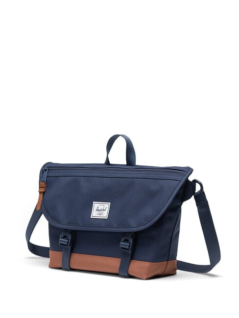 COVE Messenger bag, 15.6" laptop navy/saddle brown - Work Briefcases