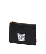 HERSCHEL OSCAR Flat card holder with zip BLACK - Men’s Wallets - 2