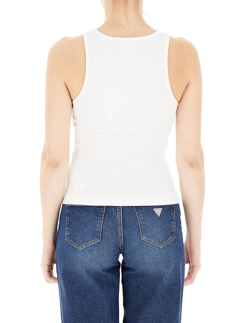 NEW SL ROUND GUENDALINA 4G rhinestone logo tank top purwhite - T-shirt