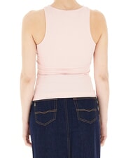 GUESS NEW SL ROUND GUENDALINA 4G rhinestone logo tank top pink pearl - T-shirt - 2