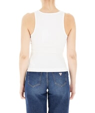 GUESS NEW SL ROUND GUENDALINA 4G rhinestone logo tank top purwhite - T-shirt - 2