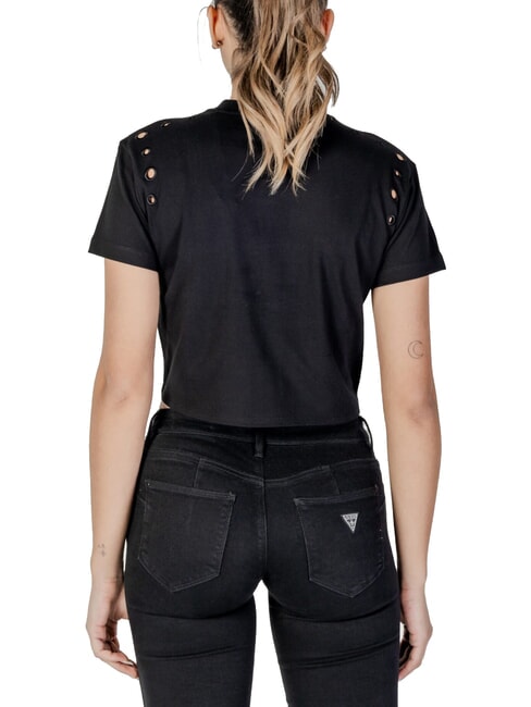 CN SS EYELET T-shirt with knot and ruffles jetbla - T-shirt