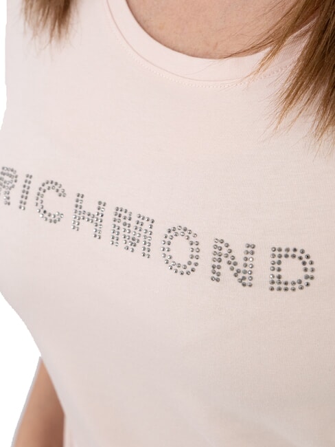 MECHI Stretch T-shirt rhinestone logo powder - T-shirt