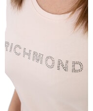 JOHN RICHMOND MECHI Stretch T-shirt rhinestone logo powder - T-shirt - 3
