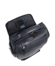 PIQUADRO CRONUS Leather backpack, 14" laptop holder blue - Laptop backpacks - 4