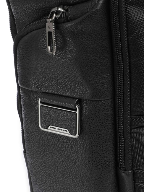 CRONUS Leather backpack, 14" laptop holder Black - Laptop backpacks