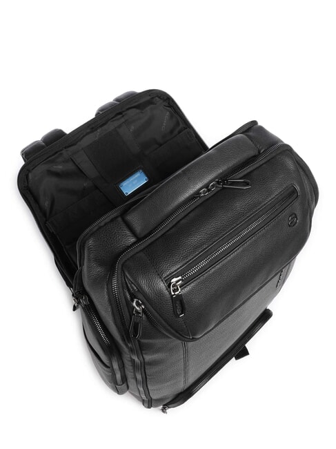 CRONUS Leather backpack, 14" laptop holder Black - Laptop backpacks