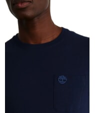 TIMBERLAND DUNSTAN RIVER Cotton T-shirt with pocket dark sapphire/dark denim - T-shirt - 3