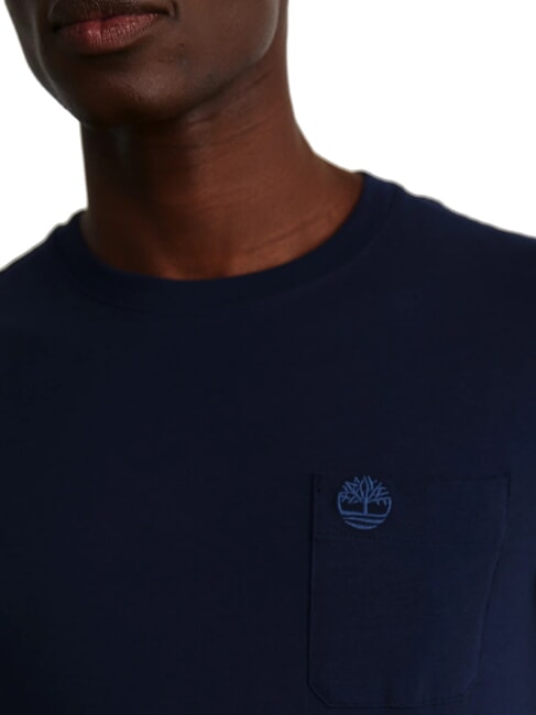 DUNSTAN RIVER Cotton T-shirt with pocket dark sapphire/dark denim - T-shirt