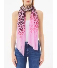 LIUJO SHADED ANIMALIER Printed scarf rose - Scarves - 3