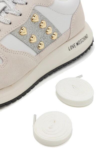 DUNE 30 Sneakers with heart studs white/silver10 - Women&rsquo;s shoes