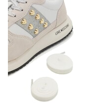 LOVE MOSCHINO DUNE 30 Sneakers with heart studs white/silver10 - Women&rsquo;s shoes - 5