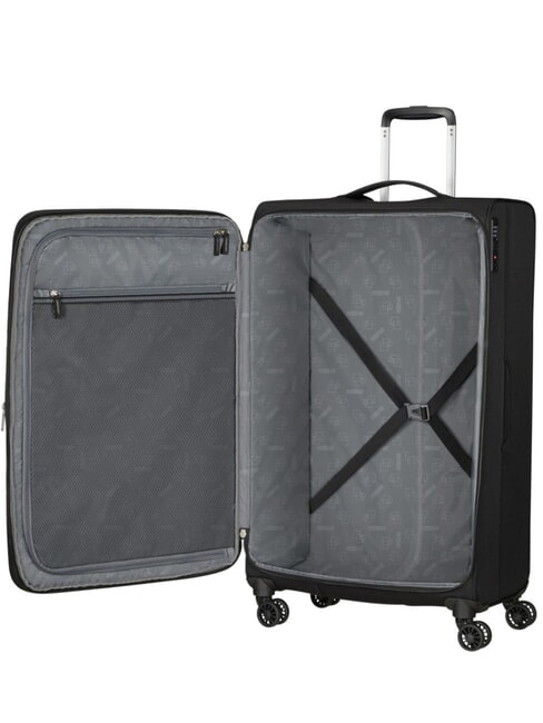 AEROSPIN Large, expandable trolley BLACK - Semi-rigid Trolley Cases