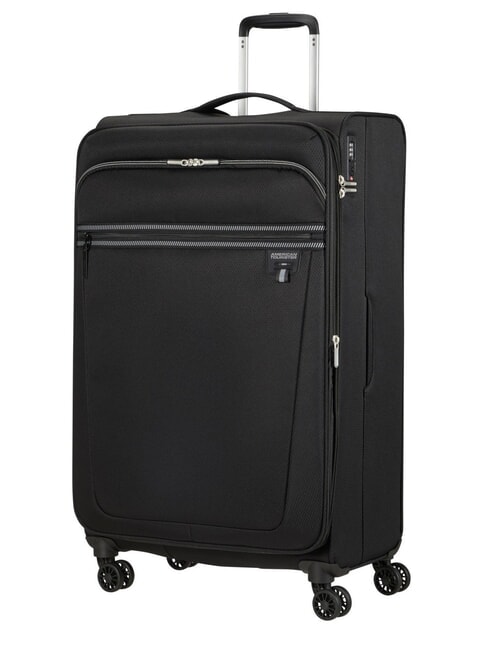 AEROSPIN Large, expandable trolley BLACK - Semi-rigid Trolley Cases