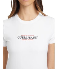 GUESS JEANS SS CN SLIM Short-sleeved T-shirt purwhite - T-shirt - 3