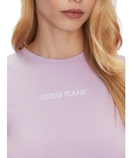 GUESS JEANS SLIM LOGO Slim-fit stretch t-shirt lilac flower - T-shirt - 3