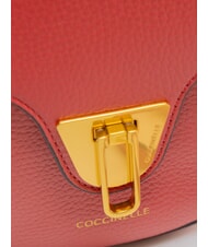 COCCINELLE BEAT SOFT Mini bag in hammered leather cranberries - Women’s Bags - 3