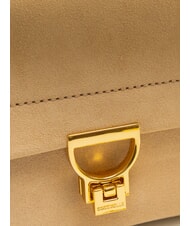 COCCINELLE ARLETTIS PRINT Hammered leather handbag toasted - Women’s Bags - 3