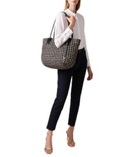 BORBONESE LA NIDO SHOPPER LARGE Shoulder bag OP / NATURAL / BLACK - Women’s Bags - 6