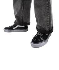 VANS UA SK8-HI Leather sneakers stressed black/white - Unisex shoes - 5