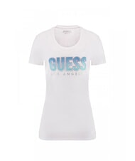 GUESS CN SS GLITTER  Cotton T-Shirt purwhite - T-shirt - 4