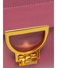 COCCINELLE ARLETTIS SIGNATURE Leather bag with shoulder strap pulp pink - Women’s Bags - 3