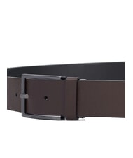PIQUADRO MODUS RESTYLING Reversible leather belt black brown - Belts - 3