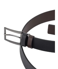 PIQUADRO MODUS RESTYLING Reversible leather belt black brown - Belts - 5