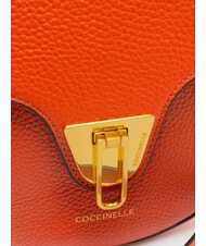 COCCINELLE BEAT SOFT Mini bag in hammered leather tangerines - Women’s Bags - 3
