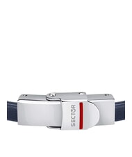 SECTOR BANDY Steel and leather bracelet GREY - Men's Bracelets - 3