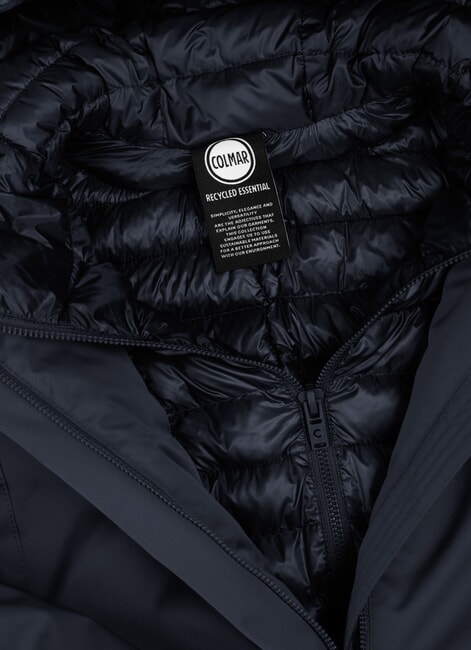 SURROUNDING Long padded jacket with hood navy blue - Women's Jackets