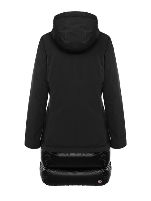 PURENESS Bi-material down jacket with hood black - Women's down jackets