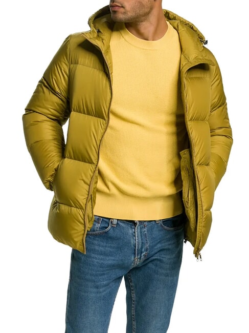 E CONCRETE Down jacket with hood licorice - Men's down jackets