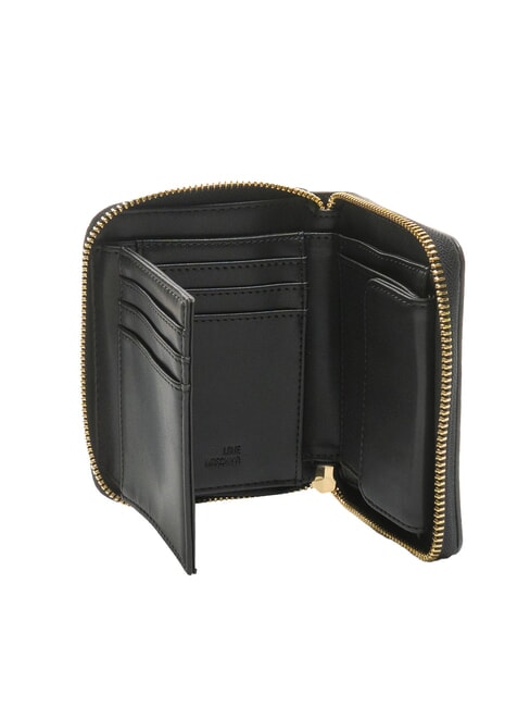 METALLIC LOGO Medium zip around wallet Black - Women’s Wallets