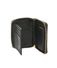 LOVE MOSCHINO METALLIC LOGO Medium zip around wallet Black - Women’s Wallets - 2